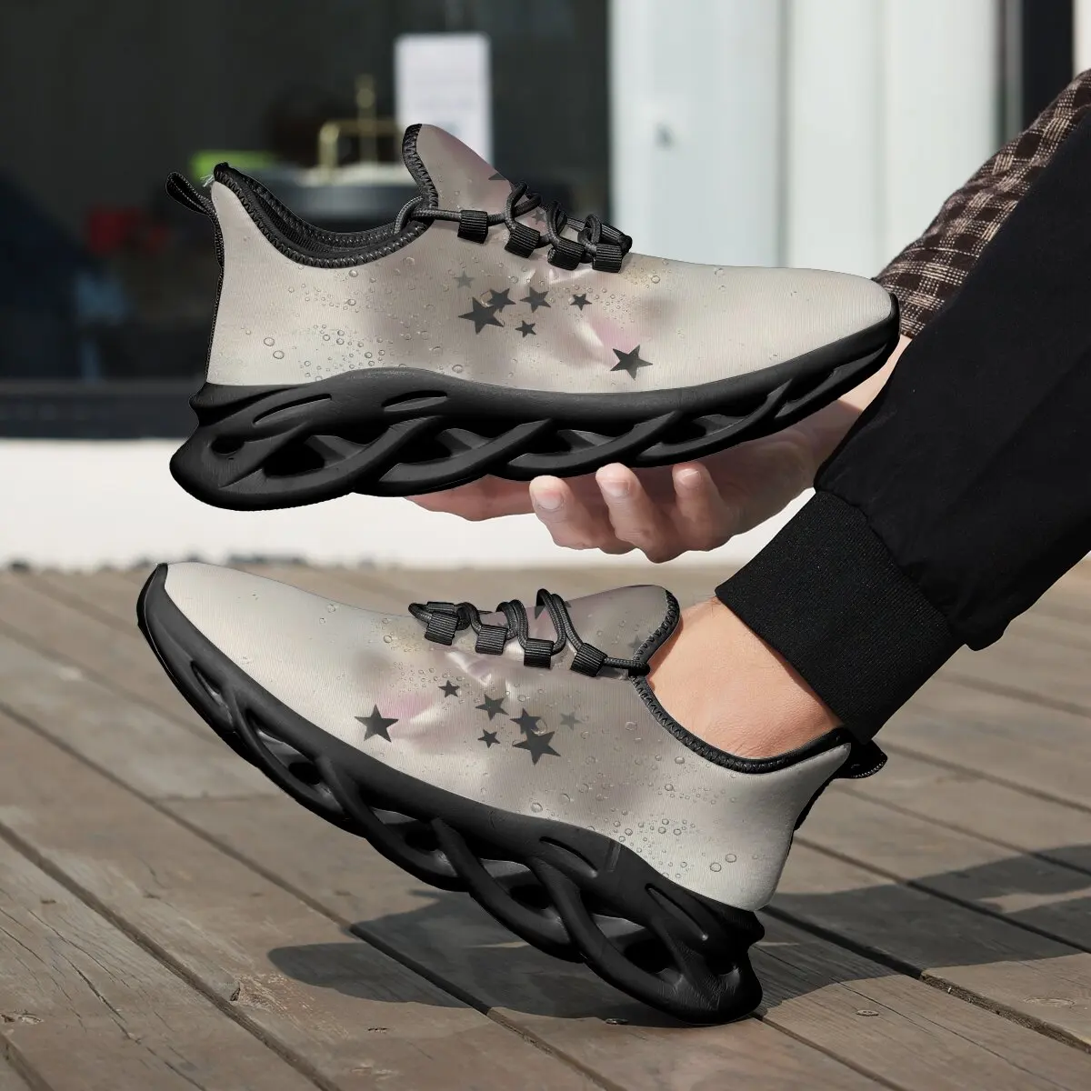 Легкая повседневная спортивная обувь из тканого материала на мягкой подошве для родителей и детей с мультяшным принтом и рождественской тематикой