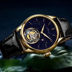 AESOP Flying Tourbillon Movement Mechanical Watch For Man Luxury Fashion Skeleton Waterproof Wristwatches Sapphire Mirror 2023 A