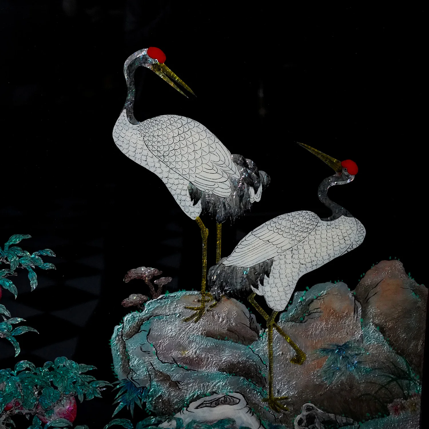 YZ76 intangible cultural heritage Yangzhou lacquer ware color screw hanging screen 