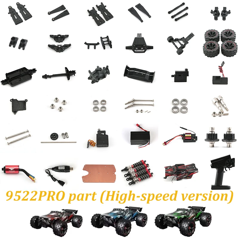 Pièces automobiles RC à grande vitesse 9522PRO 85 KM/H, bras tournant, arbre d'entraînement, boîte de vitesses différentielle, biellette de direction, moteur de pneu