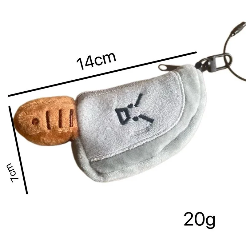 Lustige tragbare Ohrhörer Fall Plüsch Schlüsselanhänger Messer Ausdruck Autoschlüssel Aufbewahrungstasche Handy Zubehör Organizer Rucksack Anhänger – Detail 7