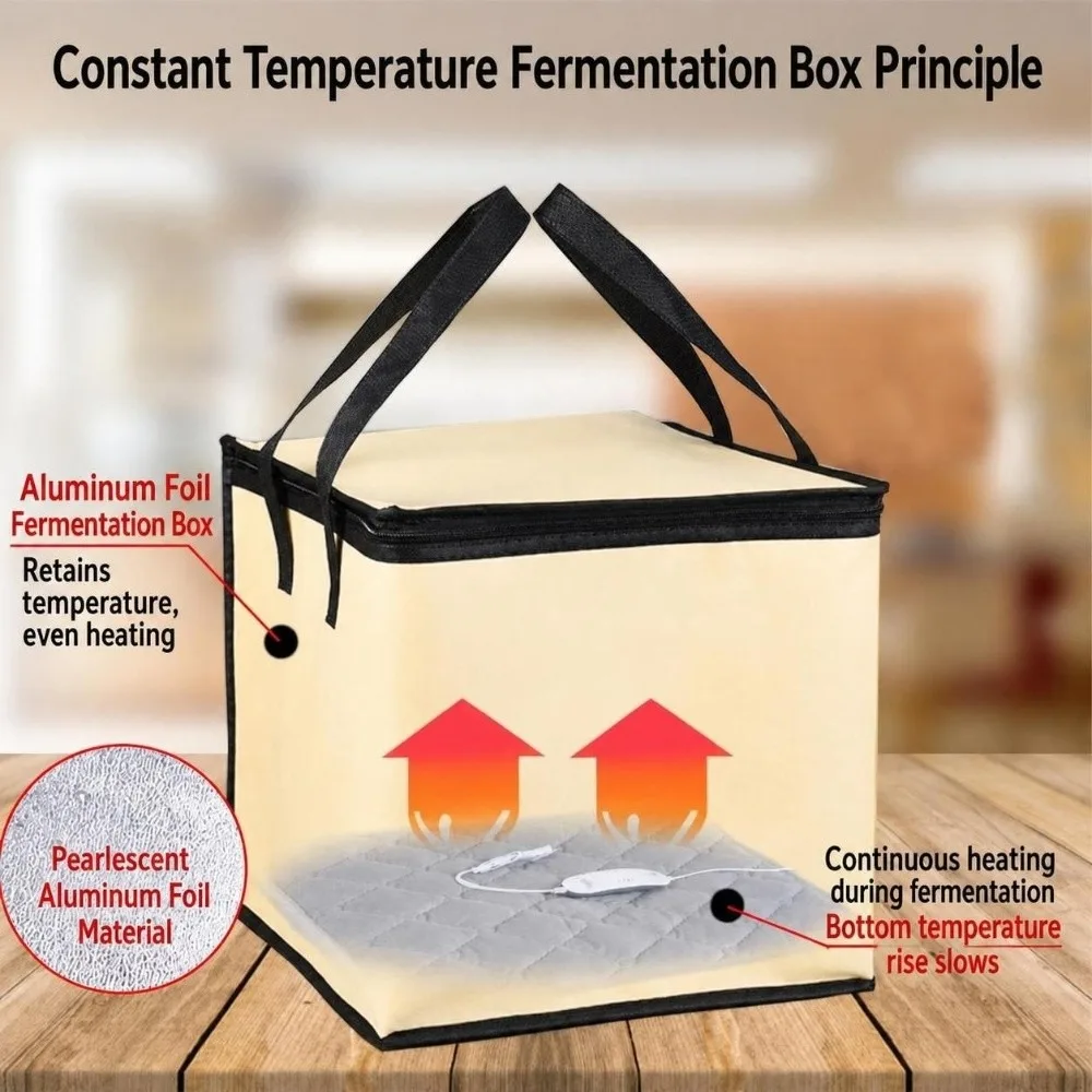3 Gear Temperature Control Dough Proofer 30L Capacity Portable Dough Proofing Box Constant Temperature Foldable
