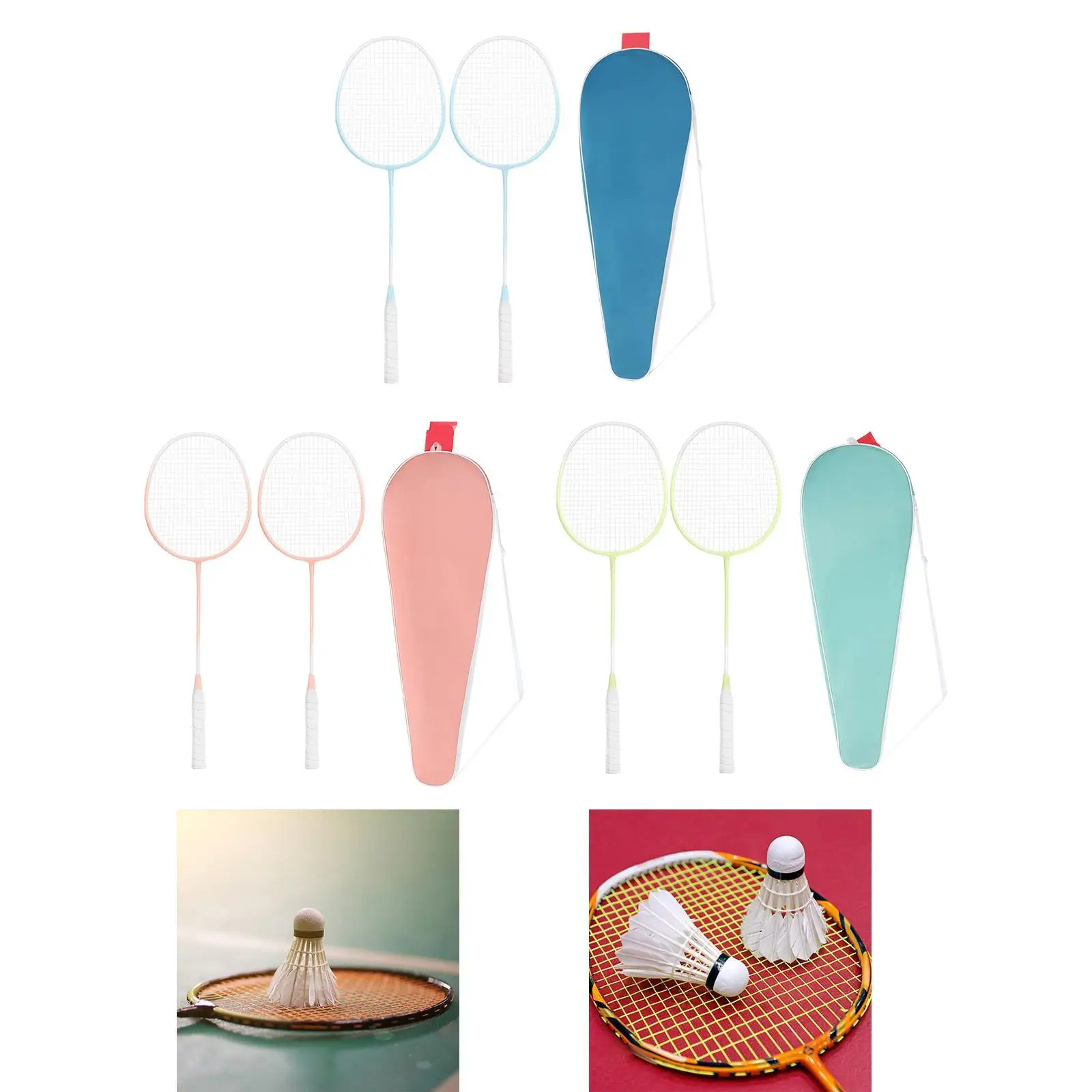 

Светящиеся ракетки для бадминтона с сумкой, легкая спортивная нескользящая ручка для начинающих