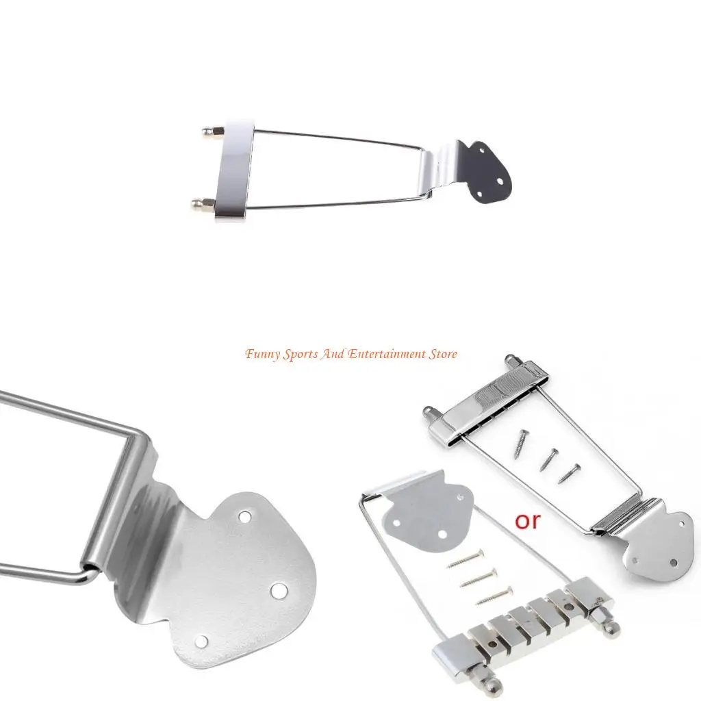 

C4DE Хромированная 6-струнная гитара, хвостовая часть трапеции, серебристая, с открытой рамкой для гитары Archtop