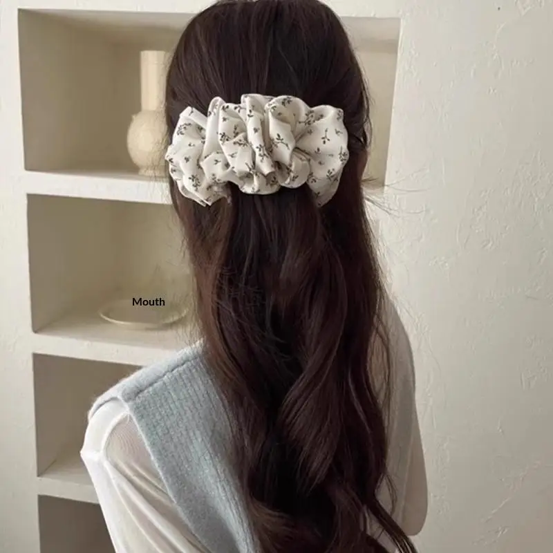 2 Stück gepunktete, plissierte Bananenklammern, niedliche Haarspangen im koreanischen Stil, Pferdeschwanzhalter, vertikale Klammer für Damen – Detail 9