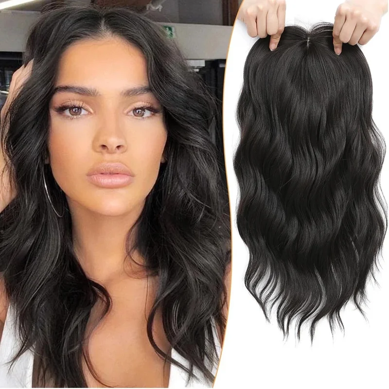 Real Hair New Fashion Gorgeous Long Dark Brown Wavy Women's Wigs 16 In