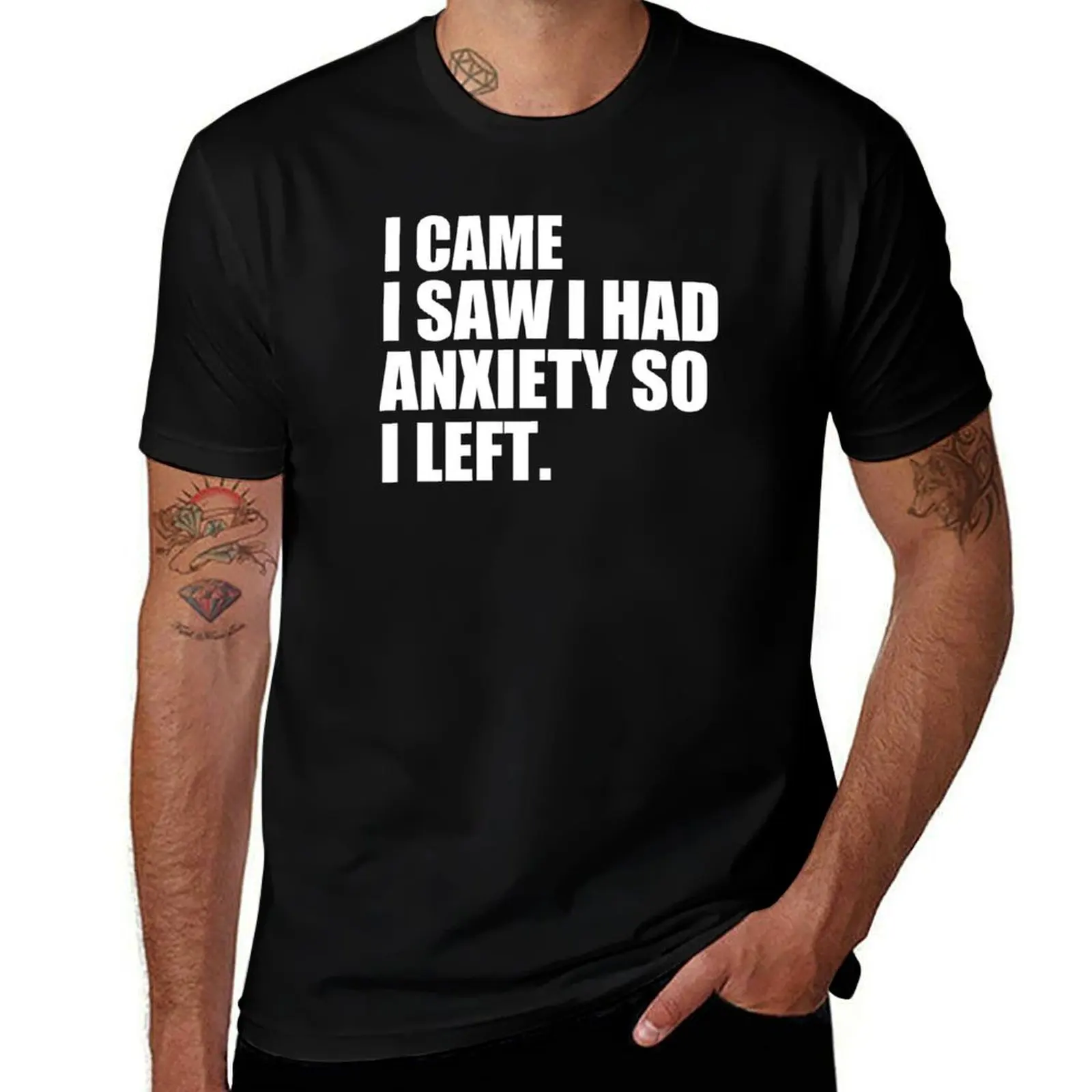 

i came i saw i had anxiety so left Kids T-Shirt man t shirt designer t shirts for man cotton soft T-Shirt
