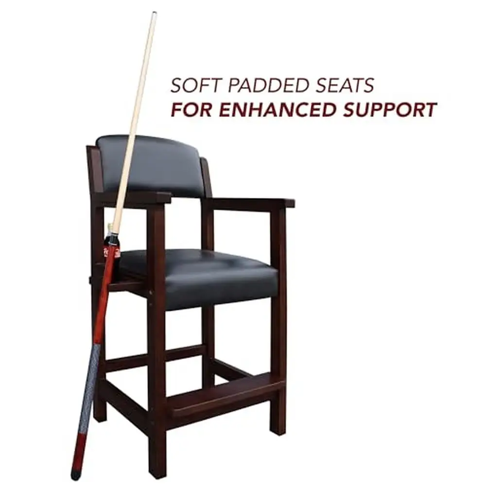 Moderner Billardhocker mit gepolsterten Sitzen und integriertem Stauraum, 25" L x 22,5" B x 44,25" H, bequemer Spektatorstuhl, Spielzimmer
