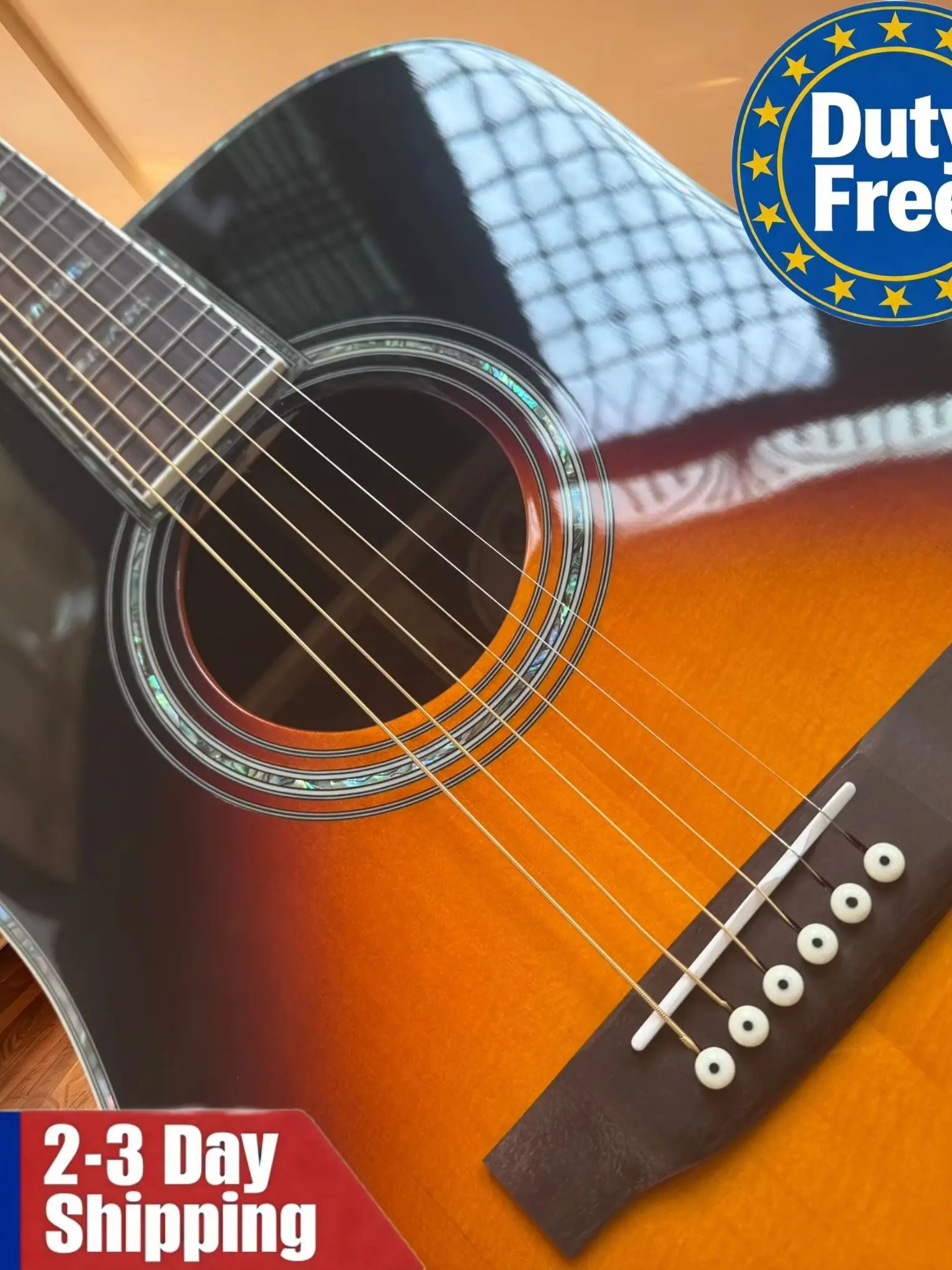 Deutsches Lager 45 Serie Sunset Gitarre Fichtendecke Feines Klangbild Klarer Klang Originaler Klang Reine Farbe