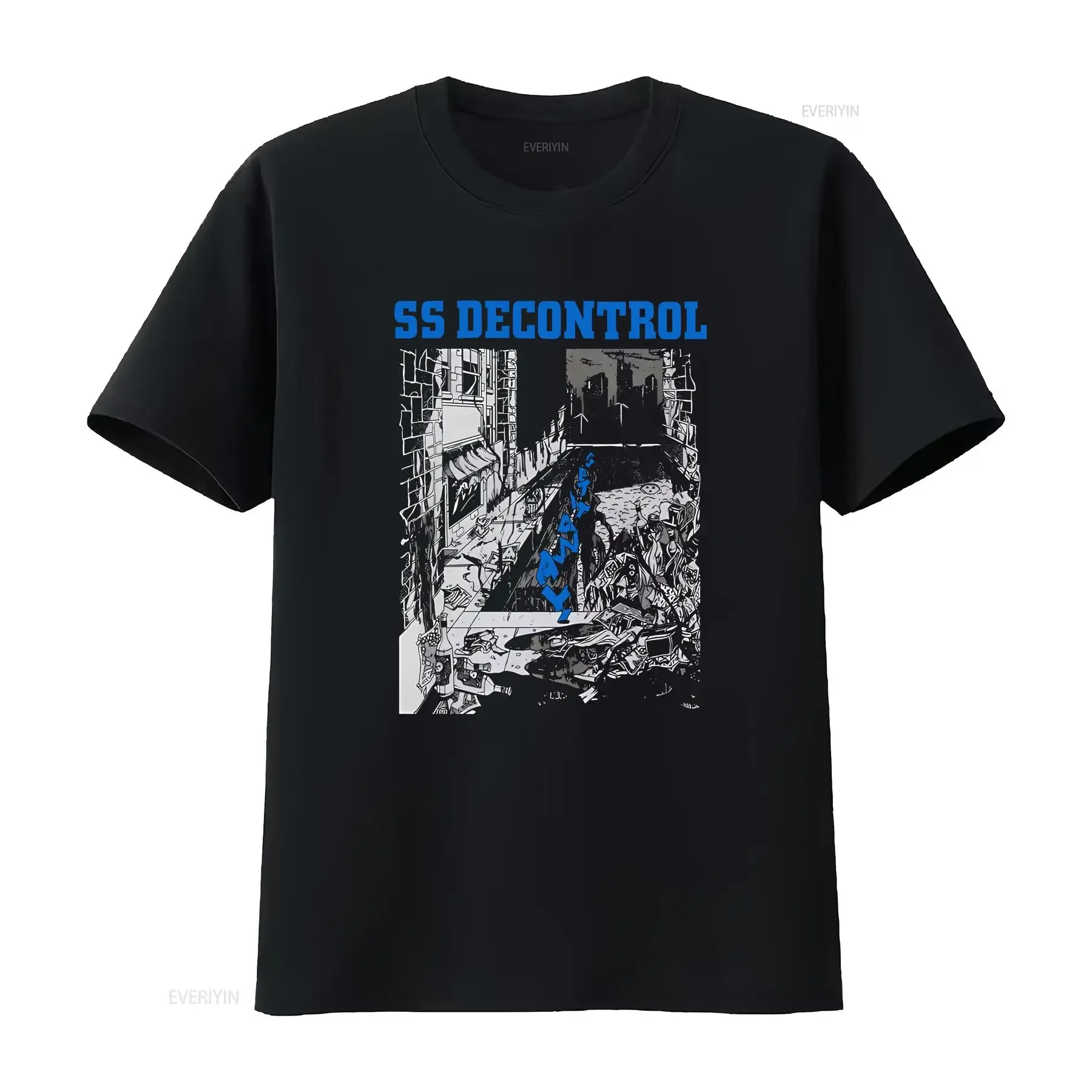 تي شيرت SS Decontrol Get It Away بجميع المقاسات ملابس الشارع المغسولة العتيقة القابلة للتنفس، قميص مريح للارتداء اليومي، جرافيك أوم