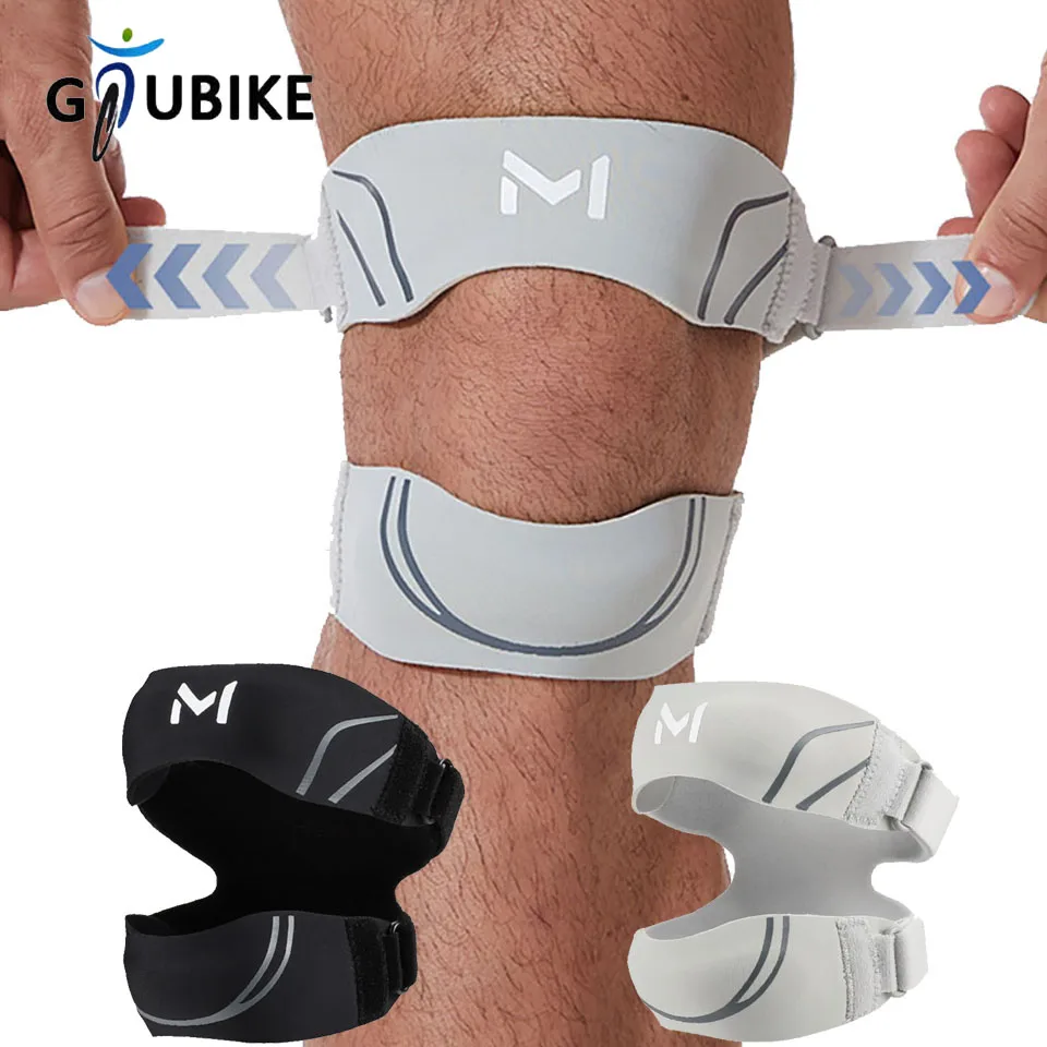 

GTUBIKE, 1 шт., новый регулируемый наколенник с поддержкой надколенника для занятий спортом, тренажерным залом, бегом, бадминтона, футбола — нескользящий ремешок