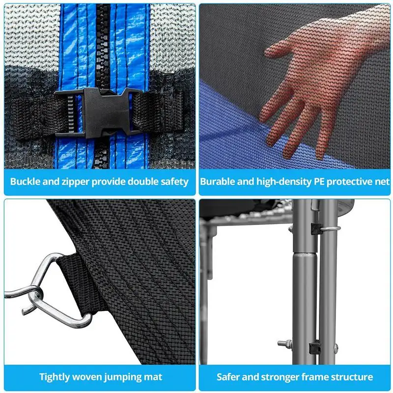 Round Frames Trampoline Safety Net Fence High Elastic Protective Fence Anti-fall Safety Mesh For Outdoor Trampoline Accessories