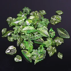 30pcs/lot Green Plastic Leaf Charms Leaves Beads Pendants For Diy Necklace Bracelet Earrings Jewelry Making Handmade Crafts