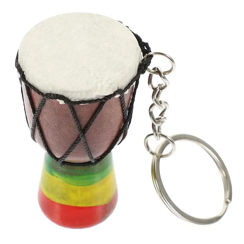 الأفريقية طبل المفاتيح Djembe طبل قلادة صغيرة طبل حلقة رئيسية أداة عزف موسيقى معلقة حلية الكونغو الطبول مجوهرات المراهقين الرجال