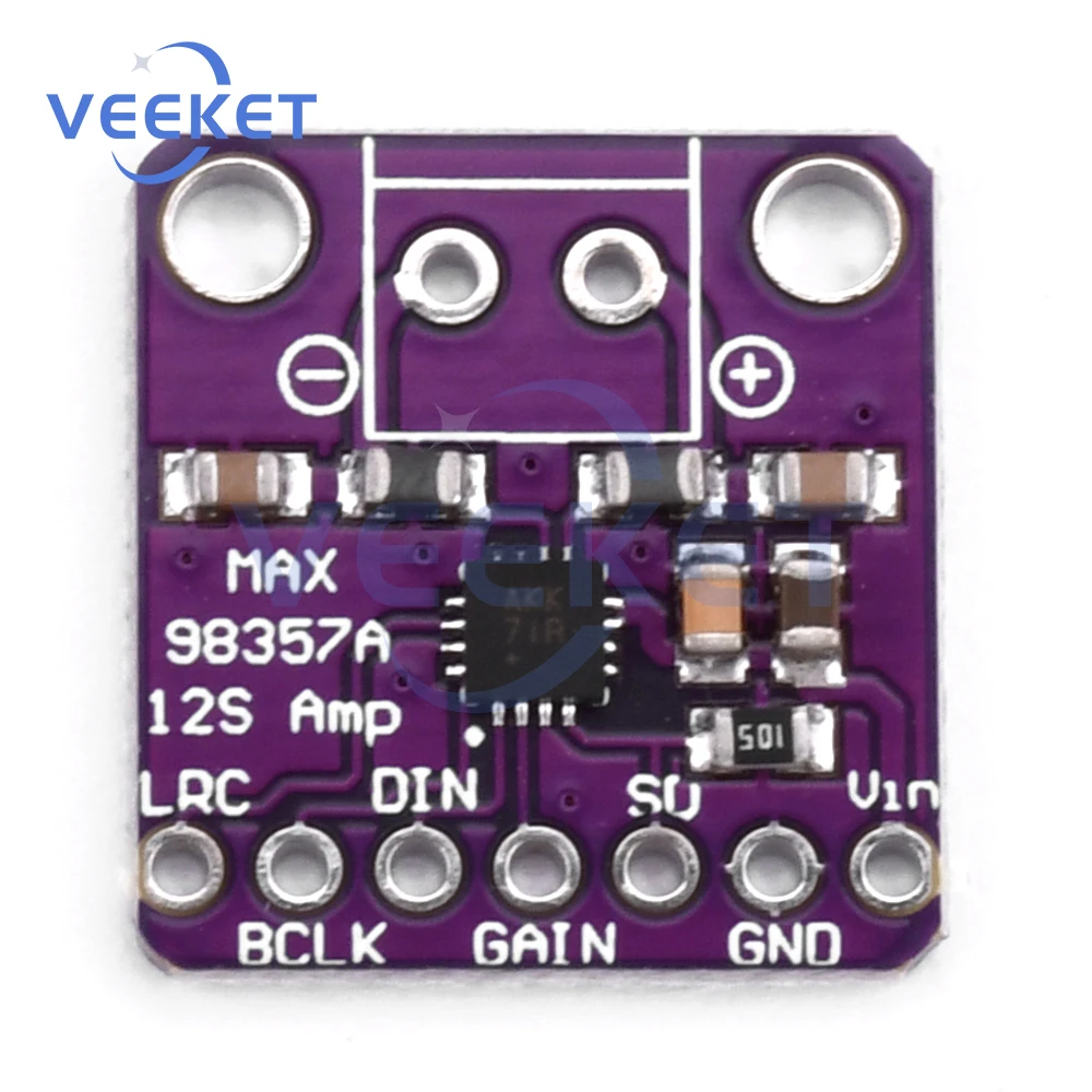 DC 2.5V-5.5V MAX98357 I2S Audio Amplifier Module Class D Amplifier Decoder Module Filterless Audio Board for Raspberry Pi ESP32