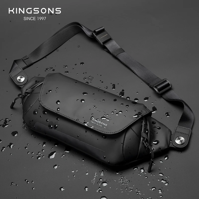 Kingsons Simple Lightweight Men's Chest Bags Cool Men's Crossbody Bags Waterproof Short trips Bag Hip-Hop Chest Bag