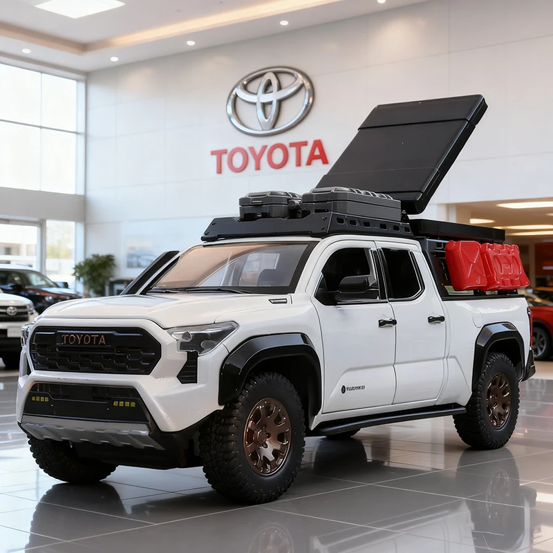 

1:24 Toyota Tacoma Picku, модель автомобиля из сплава, звук и свет, детская игрушка, коллекционные предметы, подарок на день рождения