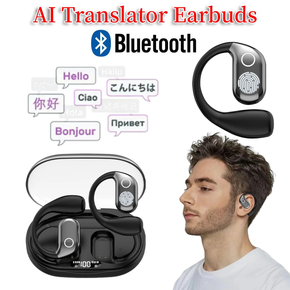 144 Languages Real Time Translator Earbuds 3-in-1 Translation Earphones Noise Cancelling Waterproof Car AI Translator Earbuds