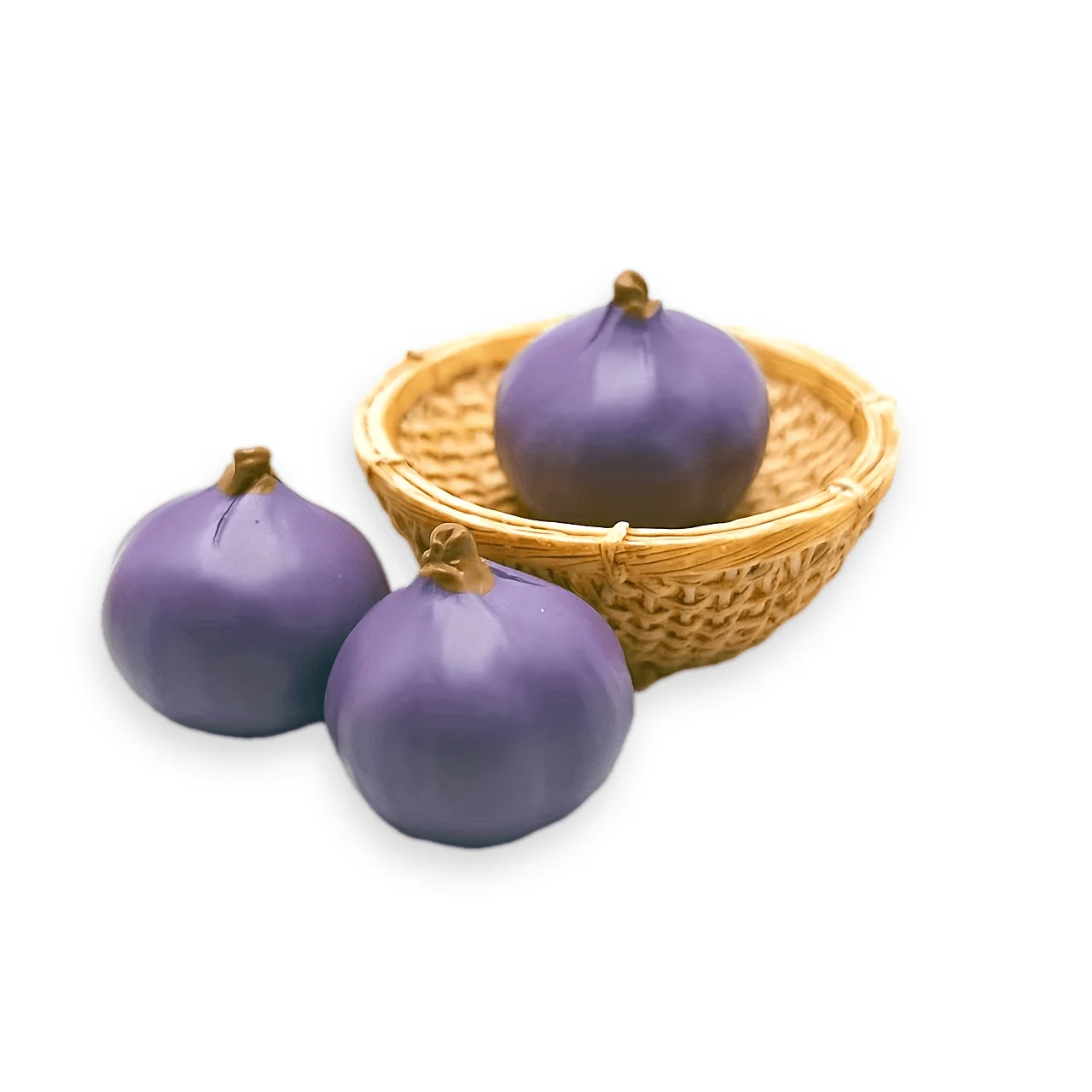 8 Pieces/Set Dollhouse Miniature Potatoes, Onions with Basket: 1/6 & 1/12 Scale Mini Simulated Farm Food Models view 5