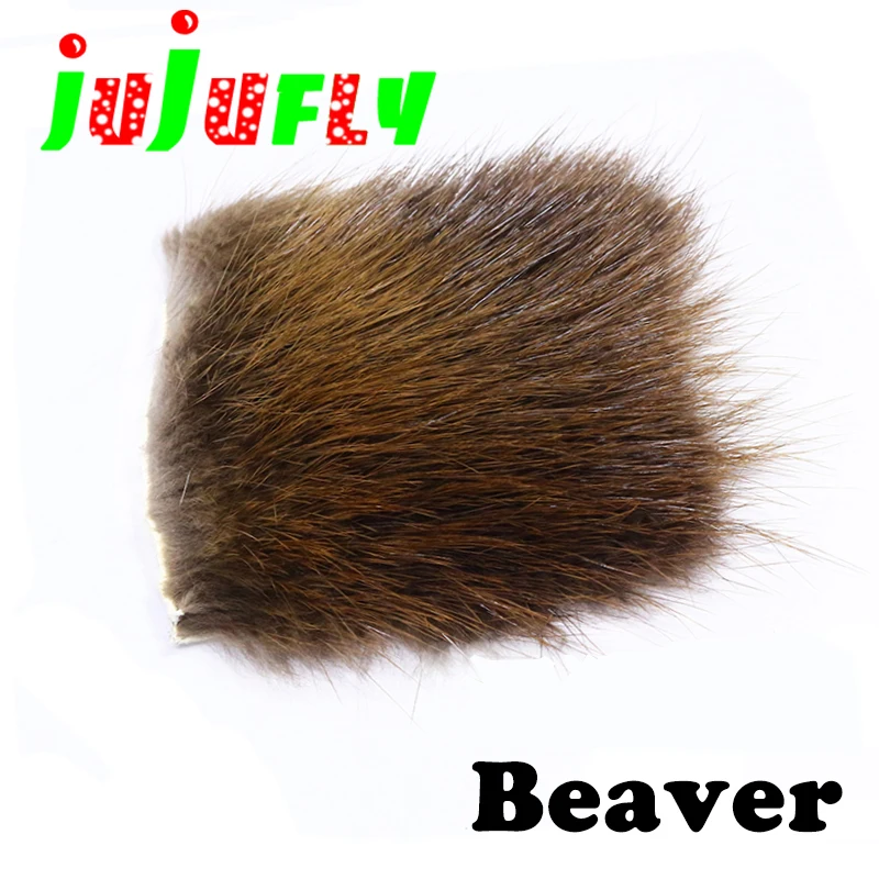 jujufly superior large-cut genuine beaver dubbing fur patch with very warm gray underfur animal dubbing raw fly tying materials