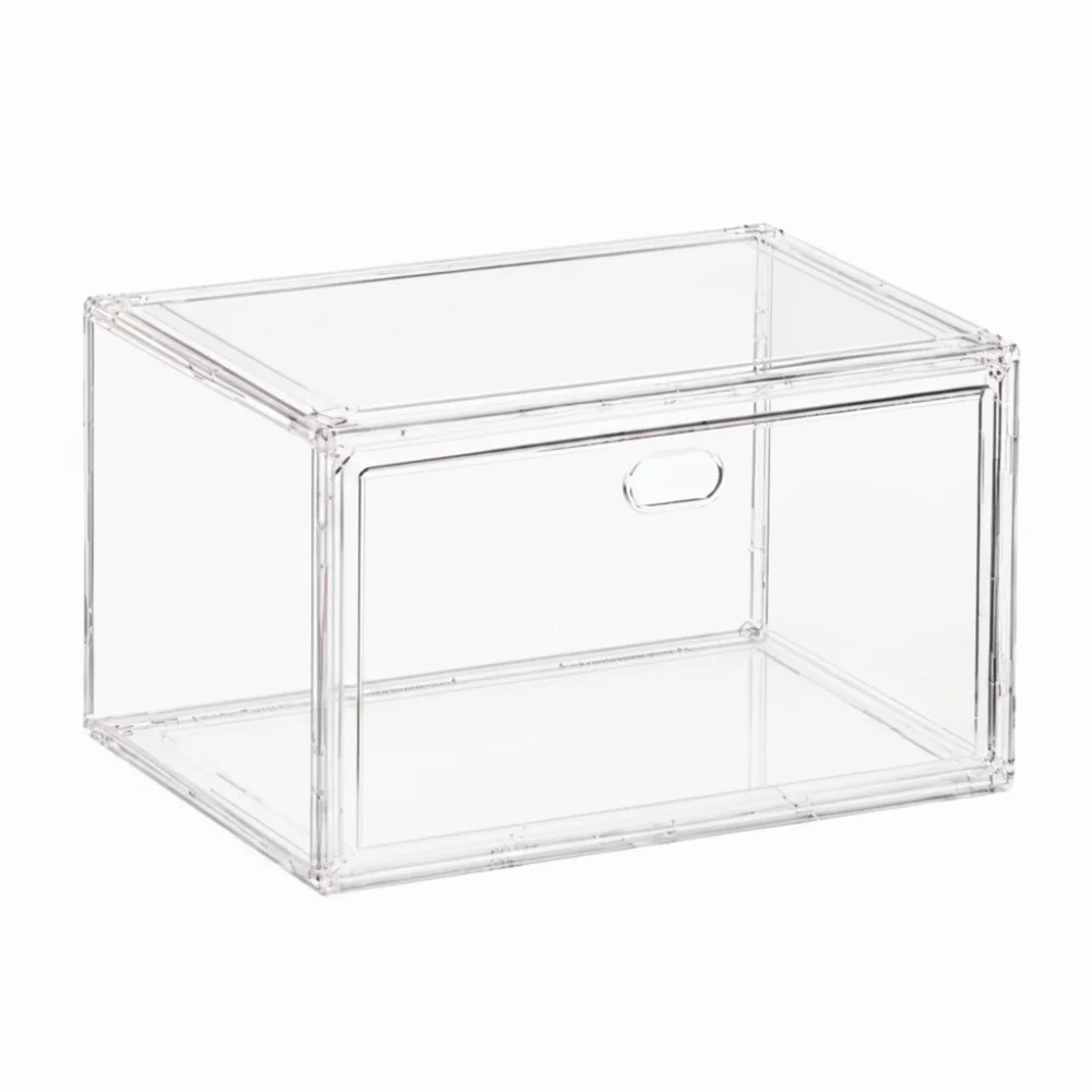 Plastic Transparent Magnetic Shoe Box Dust-proof Thickened Shoes Storage Box Stackable Sport Shoe Display Case Dormitory