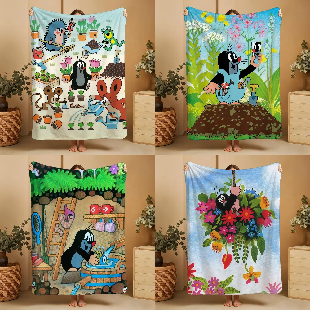 Classic Animation L-Little M-Mole Blanket Throw Super Cosy Plush Living Room Sofa Couch Childish Birthday Gifts