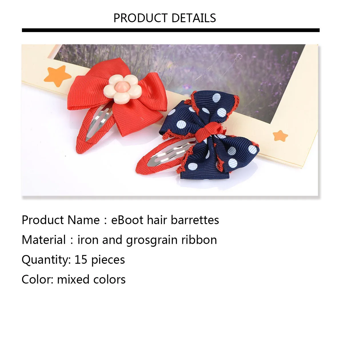

15pcs Bowknot For Baby Girls Kids Women Soft Comfortable Cute Headwear Accessories Daily Wear Party Decorative Hair Clips For