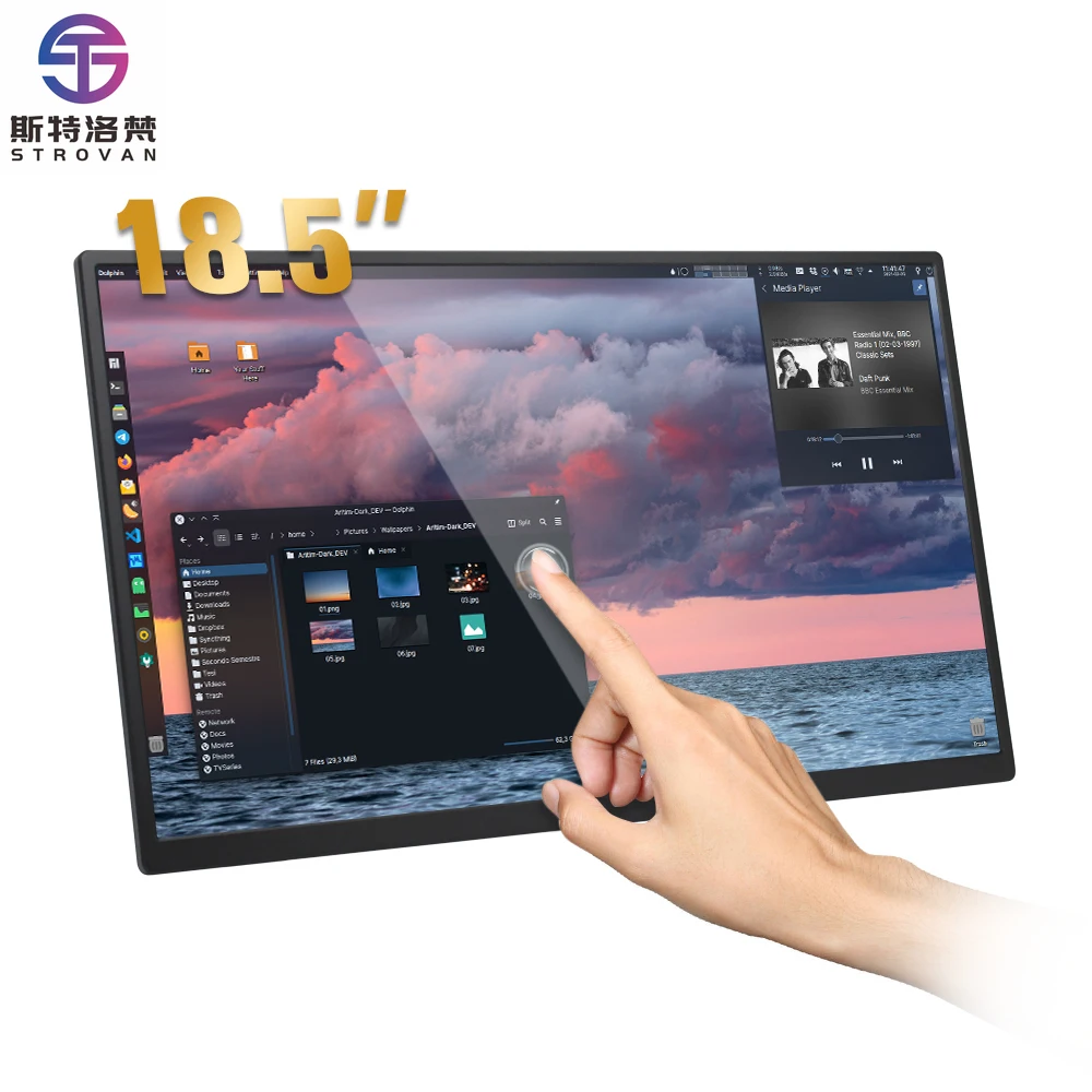 

Портативный тройной 18,5-дюймовый FHD IPS-монитор для ноутбука с интерфейсами USB и Type-C, расширенный экран