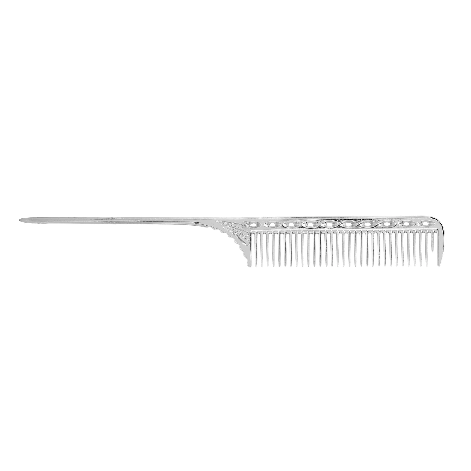 Professional Rat Tail Hair Comb Salon Hairdressing Styling Comb Barber Aluminum Metal CombSilver