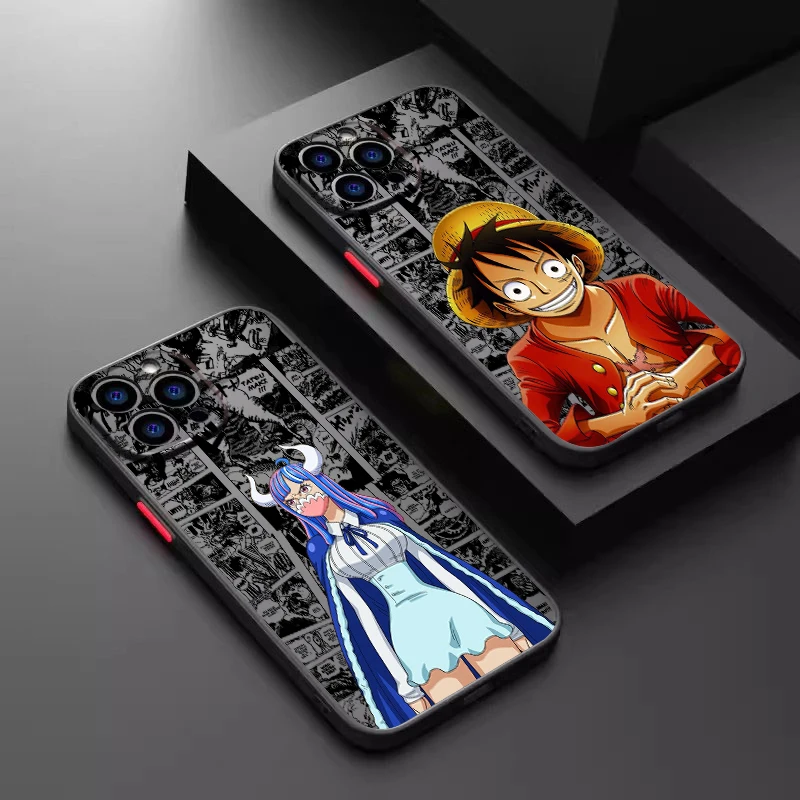 Comics One Piece Luffy Zoro Frosted Translucent For Apple iPhone 15 14 13 12 11 XS XR X 8 7 SE Pro Max Plus Mini TPU Phone Case