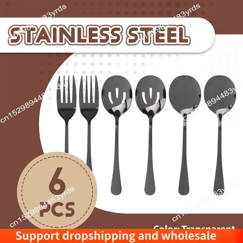 

AA86 Serving Stainless Steel Buffet Catering Party Banquet Serving Spoons Forks Set Serving Spoons And Forks Set