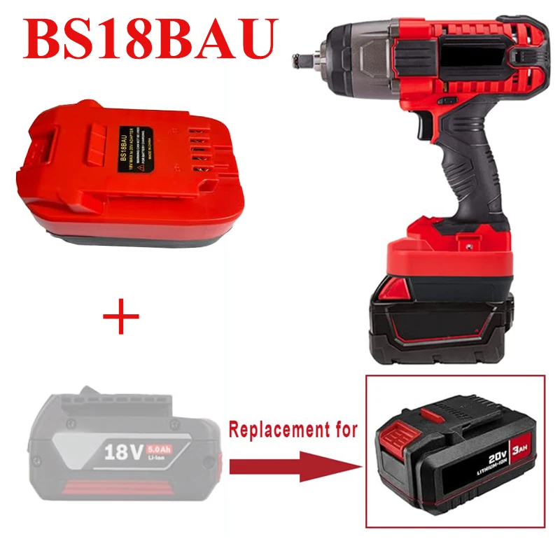 

BS18BAU Battery Adapter for Bauer 20v Tools,for Bosch 18V GBA Series Lithium Battery Converts To for Bauer 20V Lithium Batteries