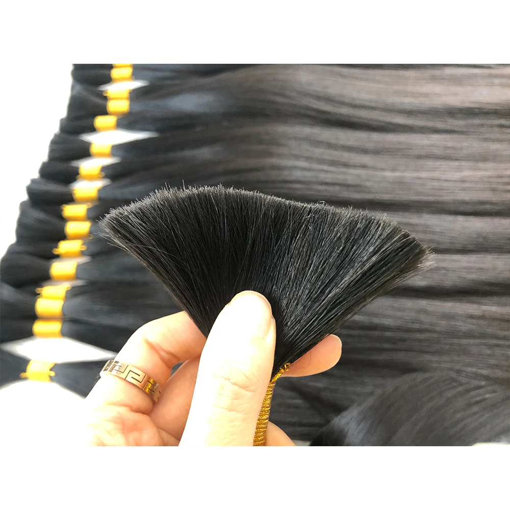 Double Drawn Russian Hair Real Human Hair High Quality Virgin Cuticle Aligned Straight Hair Bulk for Braiding