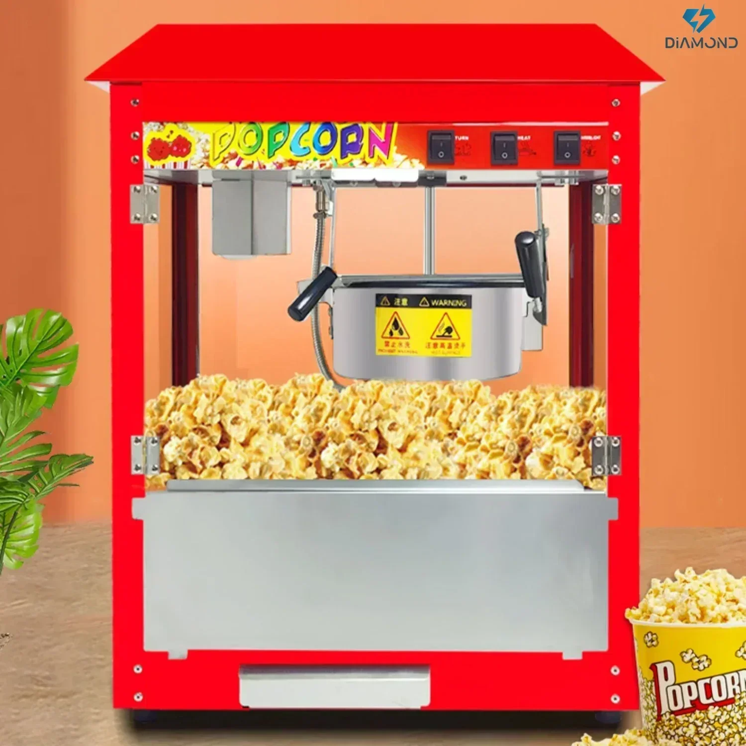 

Tuoqi Commercial Electric Automatic Popcorn Machine - Makes Butterfly & Spherical Popcorn for Stall Use palomitas