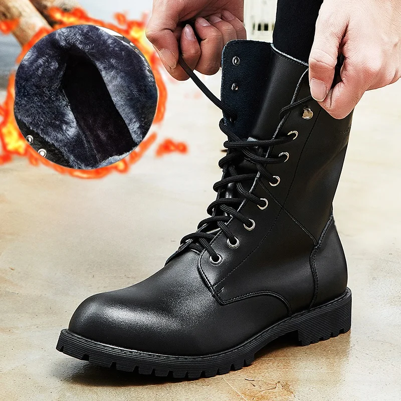 

Новые мужские ботинки, кожаные ботинки Briti Sle, модная корейская версия, осенне-зимние рабочие ботинки до середины икры