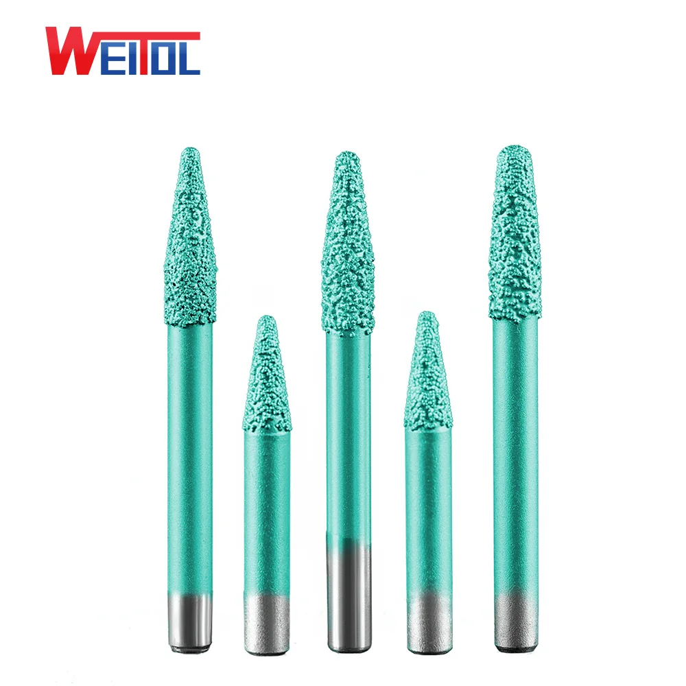 

Weitol 6/8/10mm shank Brazing stone engraving bits marble carving tools CNC router bits for granite