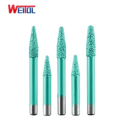 Weitol 6/8/10mm sap Lehimleme taşı gravür alet uçları mermer oyma araçları Granit için CNC freze uçları