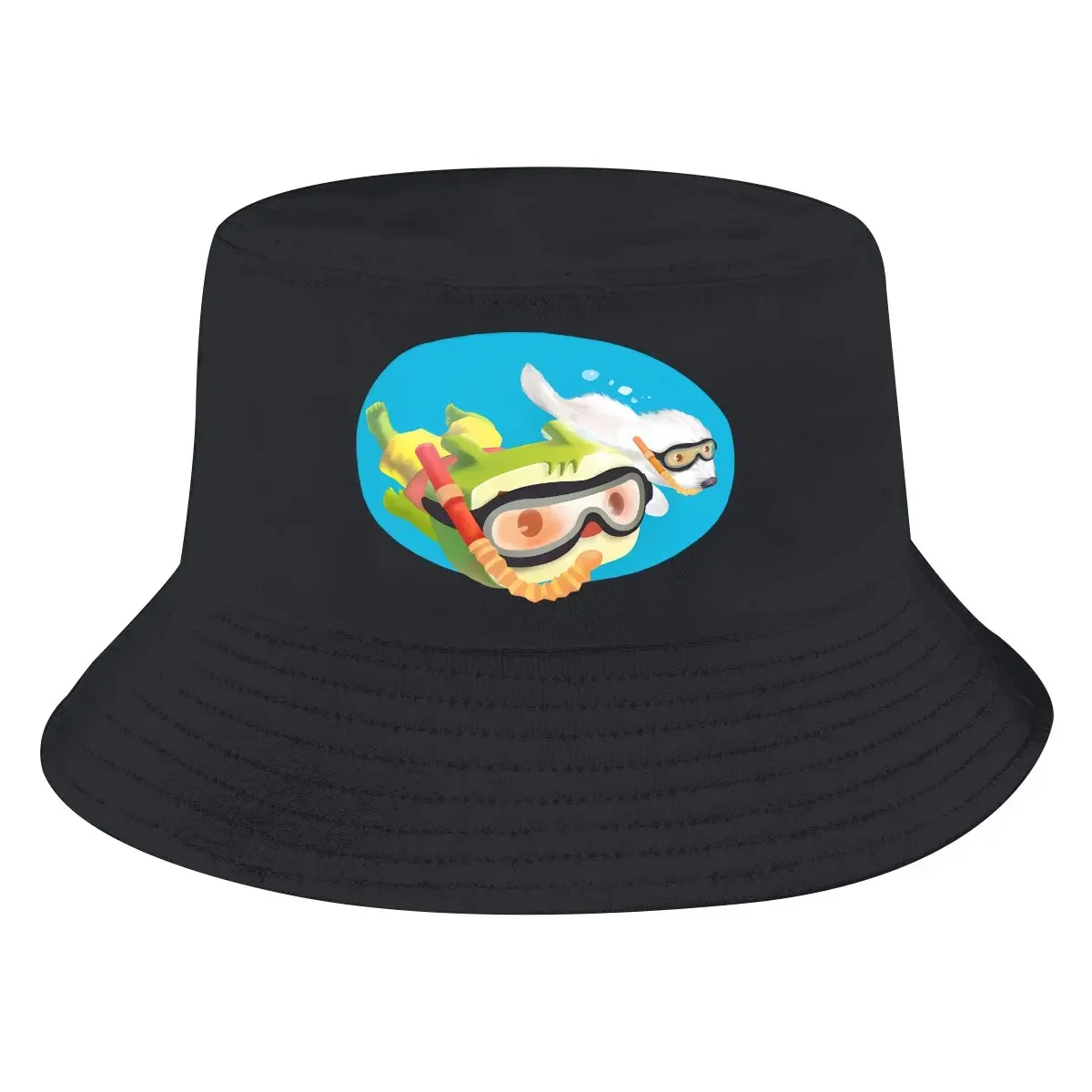 Dive Bucket Hat Little Boy With His Dog Men's Women's Fisherman Cap Hip Hop Beach Sun Fishing Hats