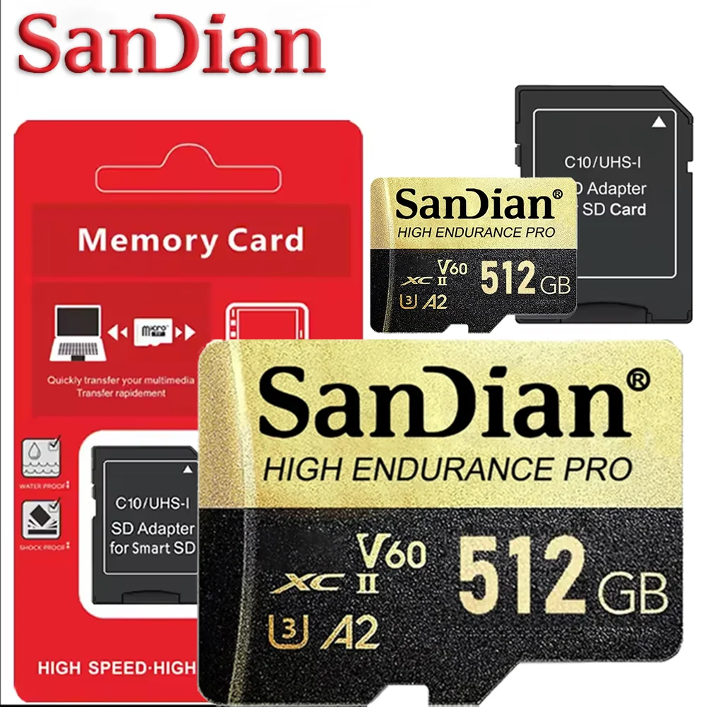 High Speed SD Card for PS Vita Switch Lite - U3 V30 Micro TF SD Memory Card 32GB/64GB/128GB/512GB Fast Game Storage