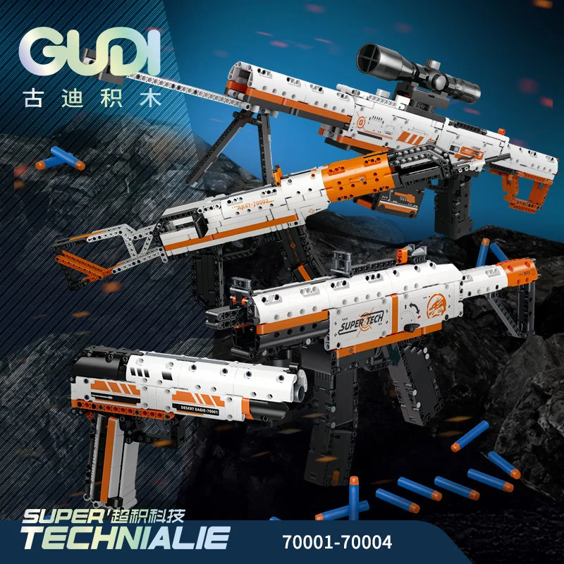 WW2 PPK strzelany budynek wojskowy Desrt Eagle seria wojskowa cegły pistolet Model pistoletu cegły klocki zabawki dla dziecka