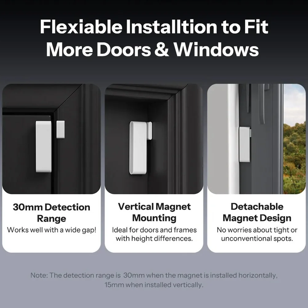Home Security Door Window Sensor Door Window Security Sensor Sensor Contact Sensor Tamper Detection 30mm Detection Range