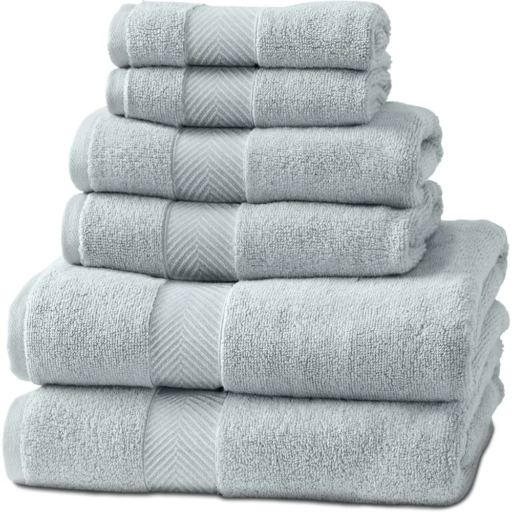 

Bamboo Bath Towels, Set of 6 | Super Absorbent, Quick Dry, Extra Plush | Bamboo Viscose & Zero-Twist Cotton | Thick & Soft Blend