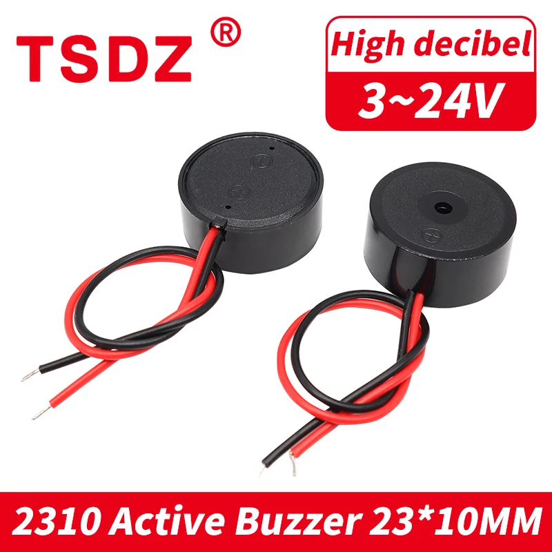 1pcs 2310 2310 23*10mm 3 -24 V DC Sound Alarm Electronic mini Active Piezo Buzzer With Wire High Quality Acoustic Components