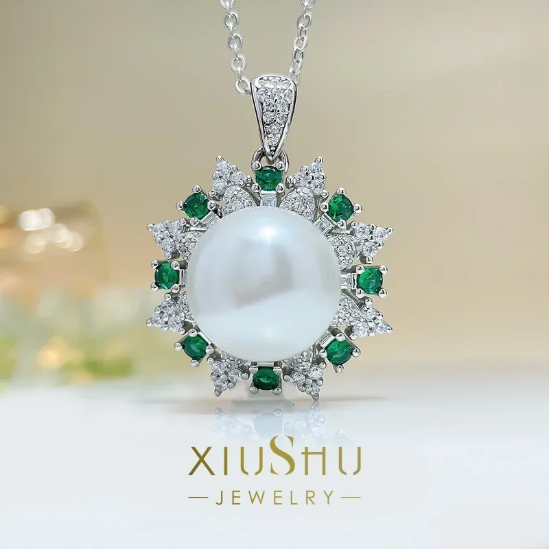 European and American Australian White S925 Pendant Necklace Inlaid with High-end New Fashion Wedding Jewelry Wholesale