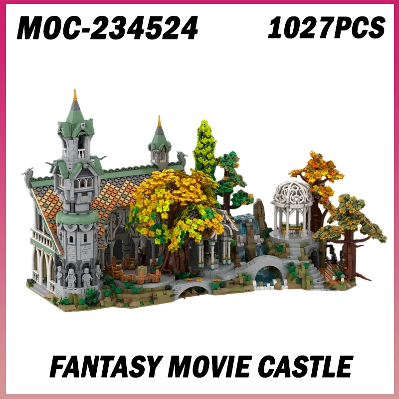 MOC-234524 1027 Uds. Castillo de película de fantasía bloques de construcción juguetes para niños regalo de cumpleaños de Navidad modelo adulto adorno de escritorio