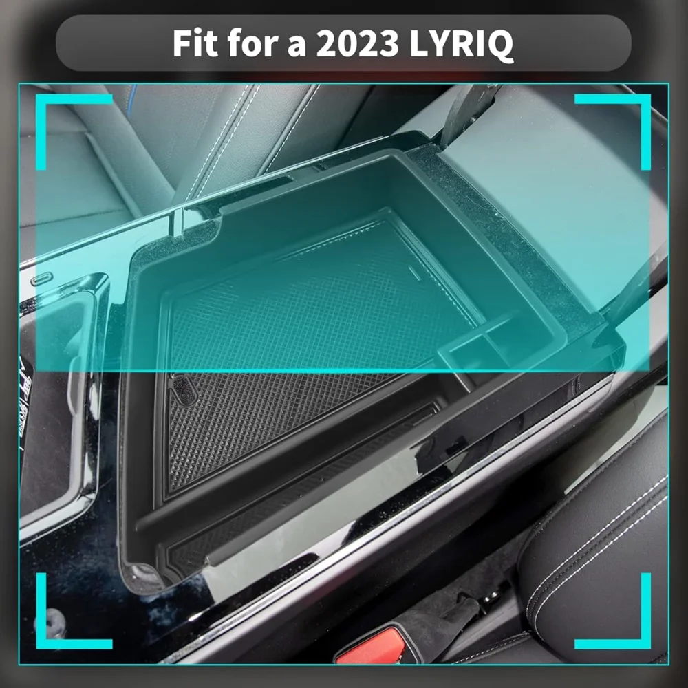 Car Accessories Center Console Tray Armrest Storage Box Divider ABS Black Functional Car Tray For Cadillac Lyriq 2023-2025
