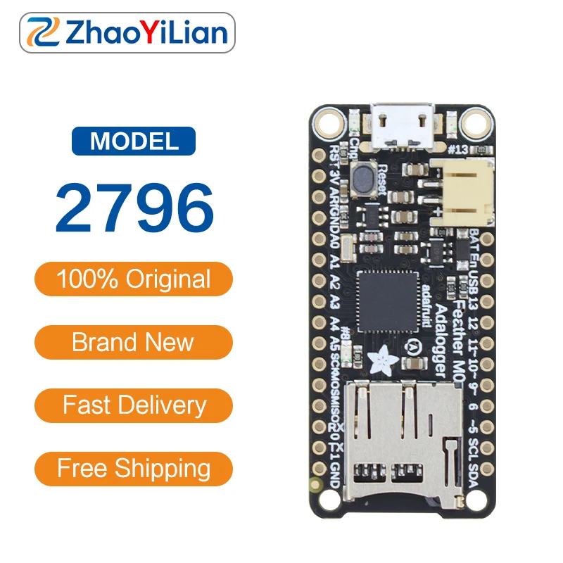 For 2796 Adafruit Feather M0 Adalogger ATSAMD21G18 Cortex M0 Data Logging Development Board