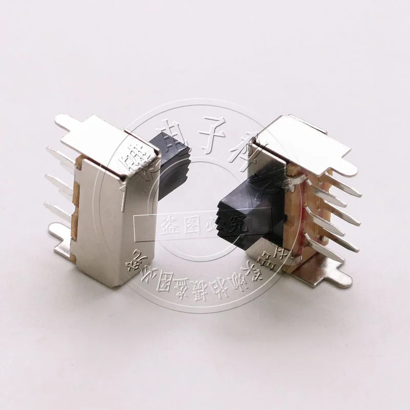 10Pcs SK-22F03 2P2T Handle Height 5mm 2-Gear 6-Pin Horizontal Toggle Switch With 2 Fixed Pin
