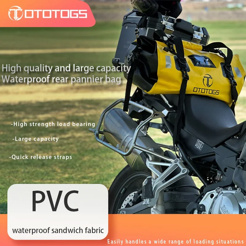 OTOTOGS Motorcycle Rear Tail Bag Waterproof 48L/66L Big Capacity Saddle Travel Dry Shoulder Bag Motorbike Luggage Motor Seat Bag