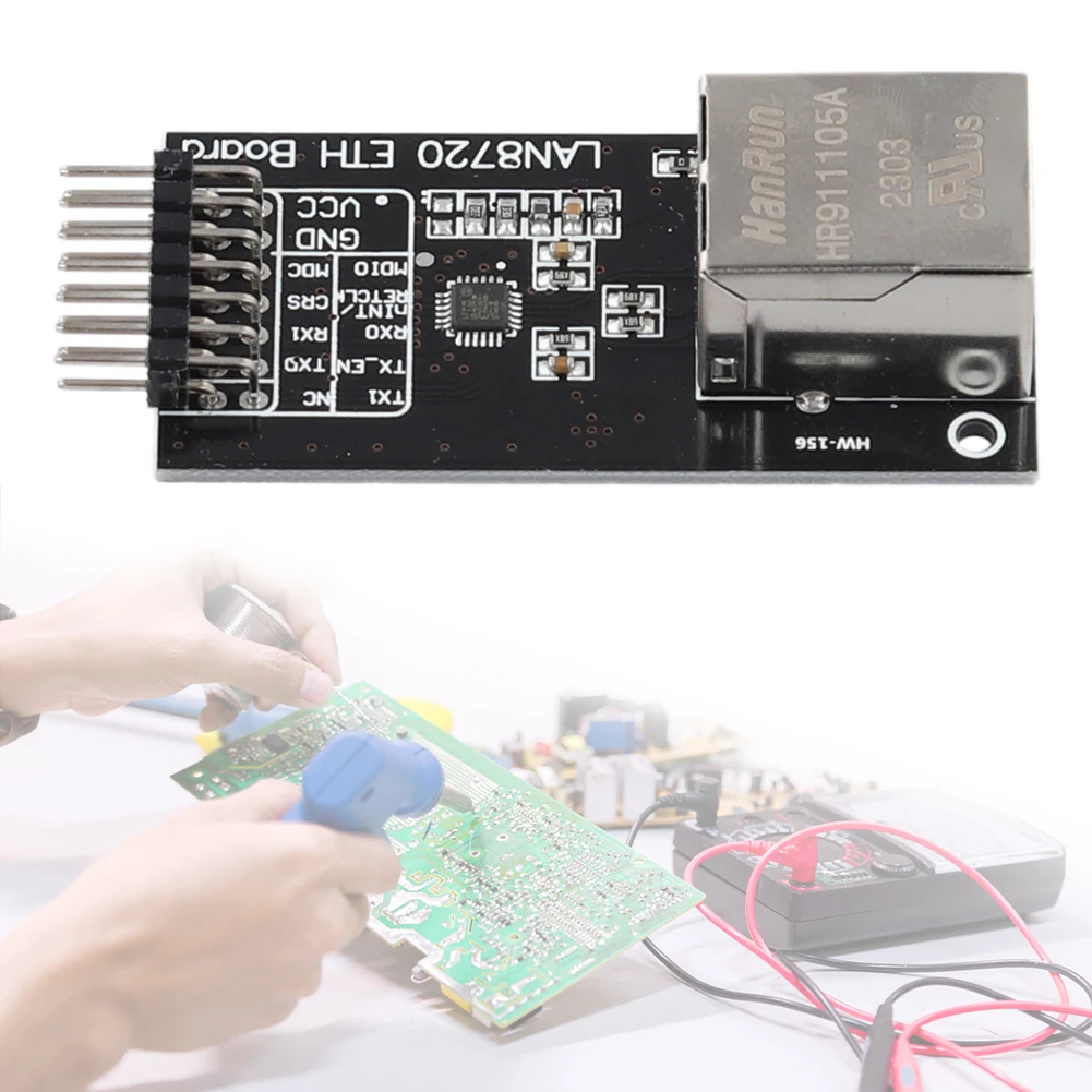 LAN8720 خادم الويب المدمج إيثرنت موصل جهاز الإرسال والاستقبال المادي 3.3 فولت جهاز الإرسال والاستقبال الطبقة المادية PHY وحدة الالكترونيات الذكية